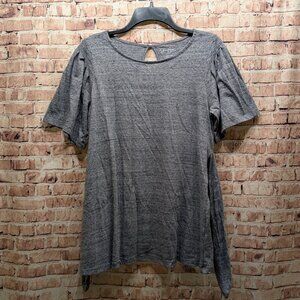 Jessica Simpson Blouse Maternity Gray Short Sleeve Top Size Medium